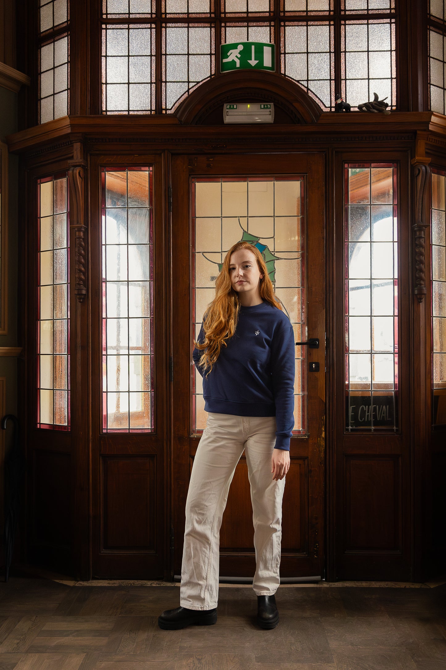 pull bleu marine femme durable