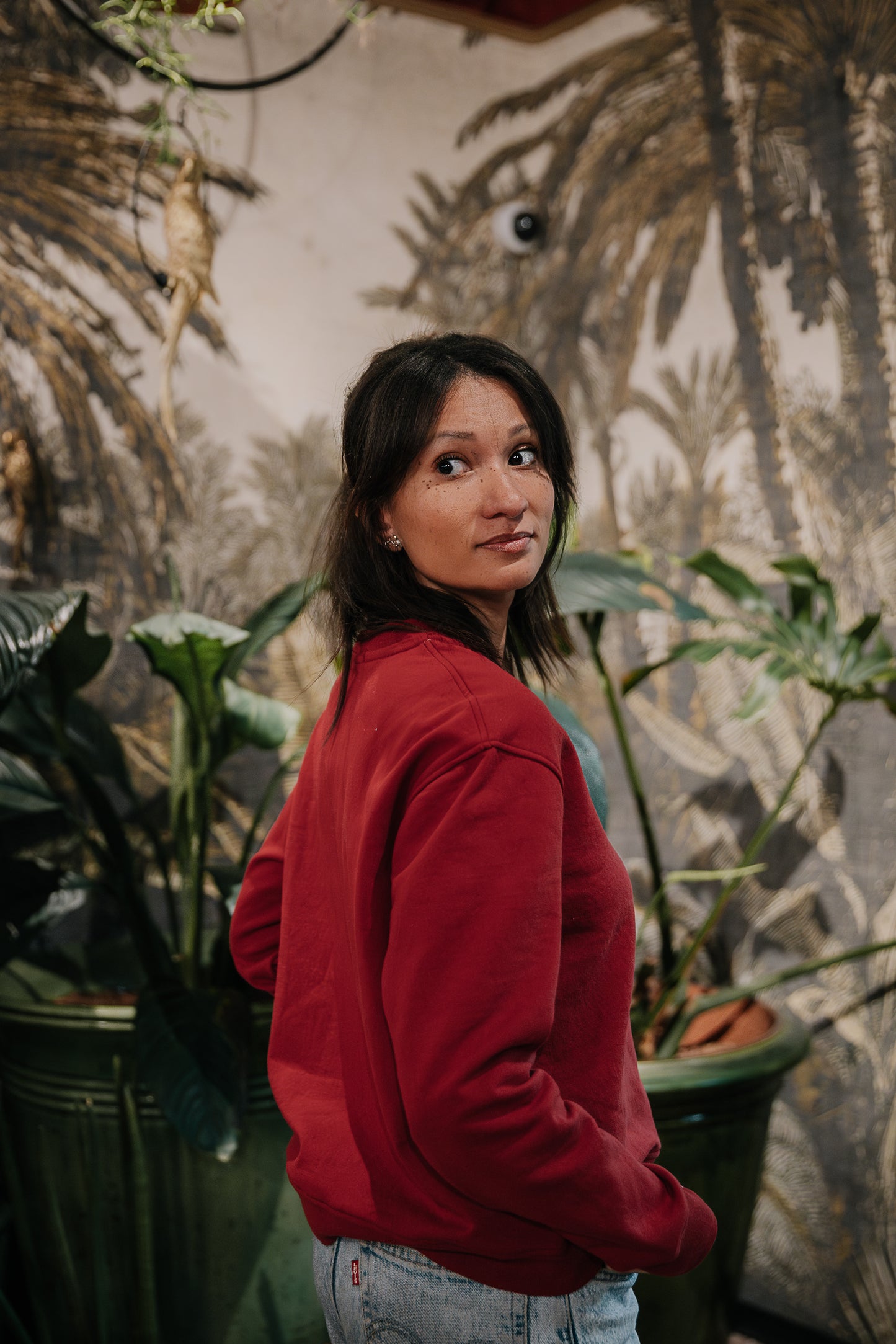 Pull rouge écologique pour femme