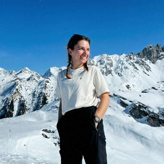 tshirt recyclé creatr blanc femme à la montagne