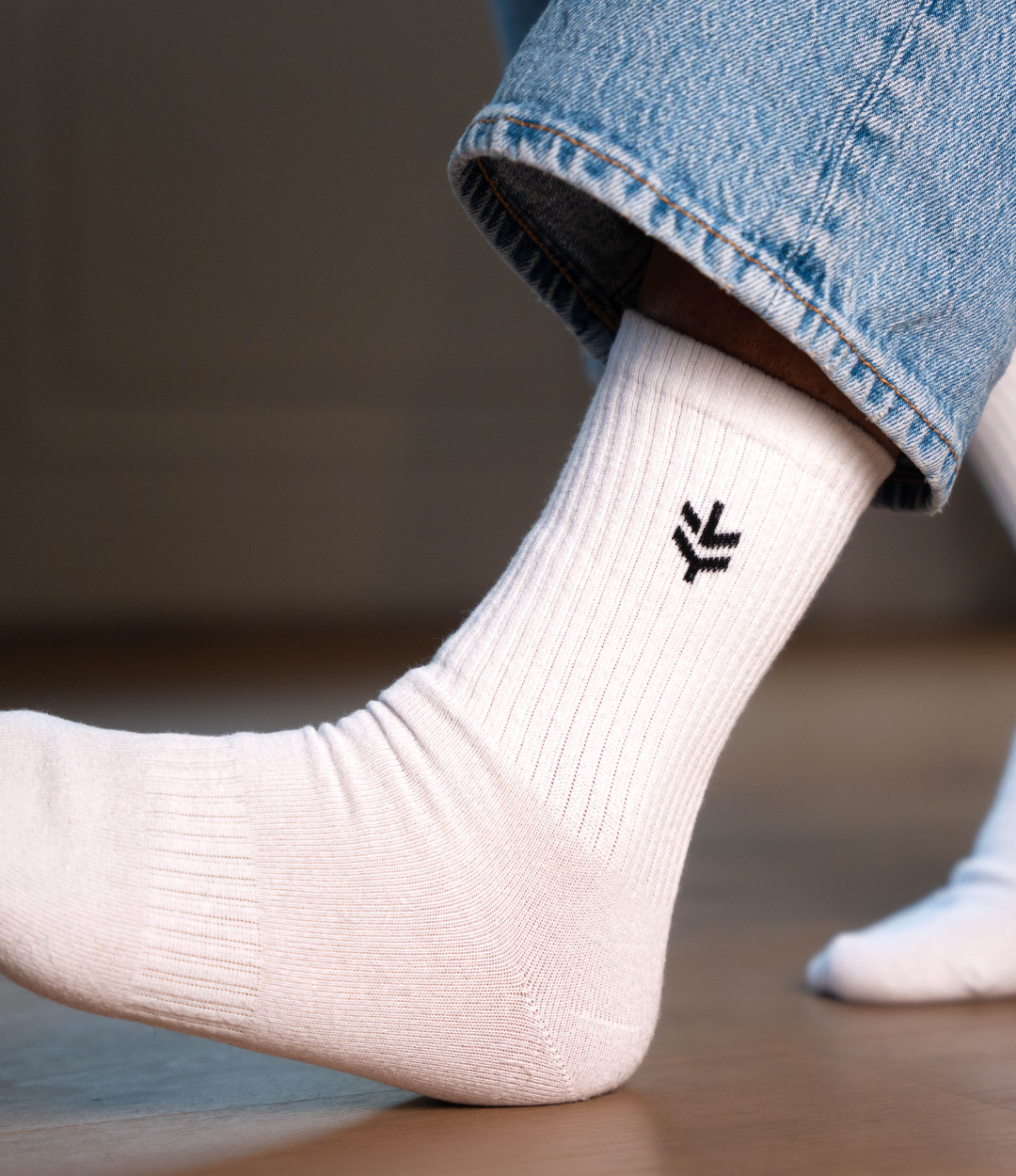 Chaussettes blanches recyclées et locales Lucid