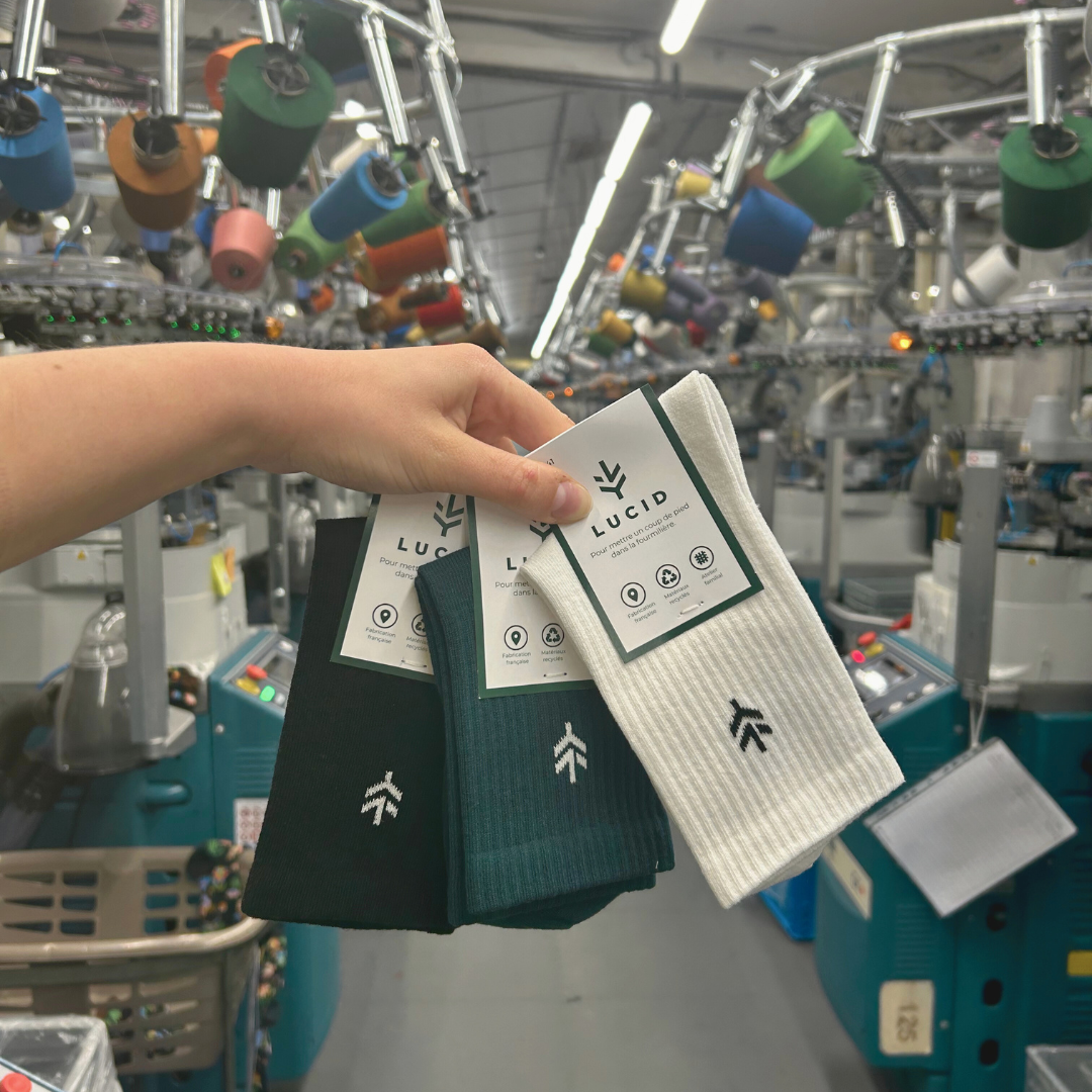 chaussettes lucid durables qui sortent de production