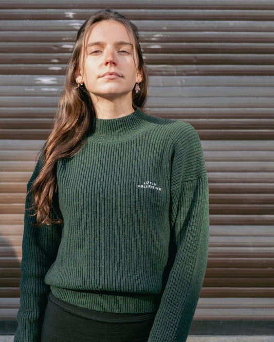 Pull en laine Femme coupe oversize col montant