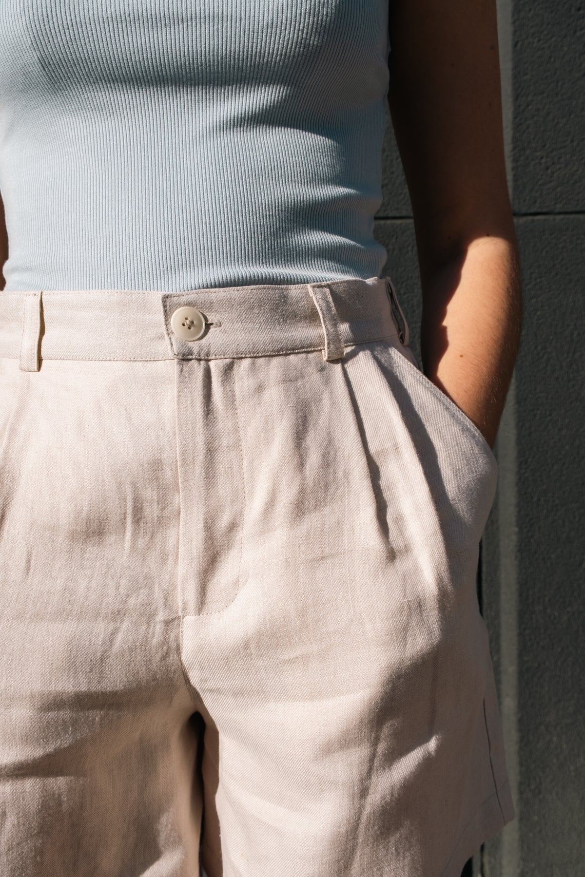Short en lin Femme atelier de réinsertion sociale