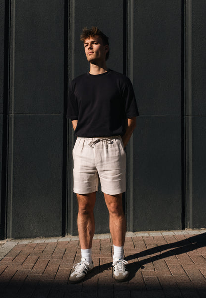 Short en lin Homme textile léger et respirant