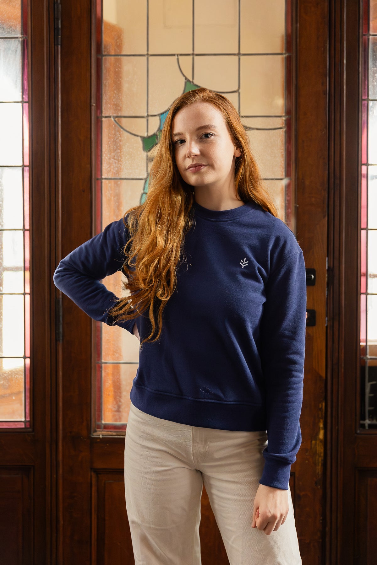 Sweatshirt Femme bleu cropé et oversized