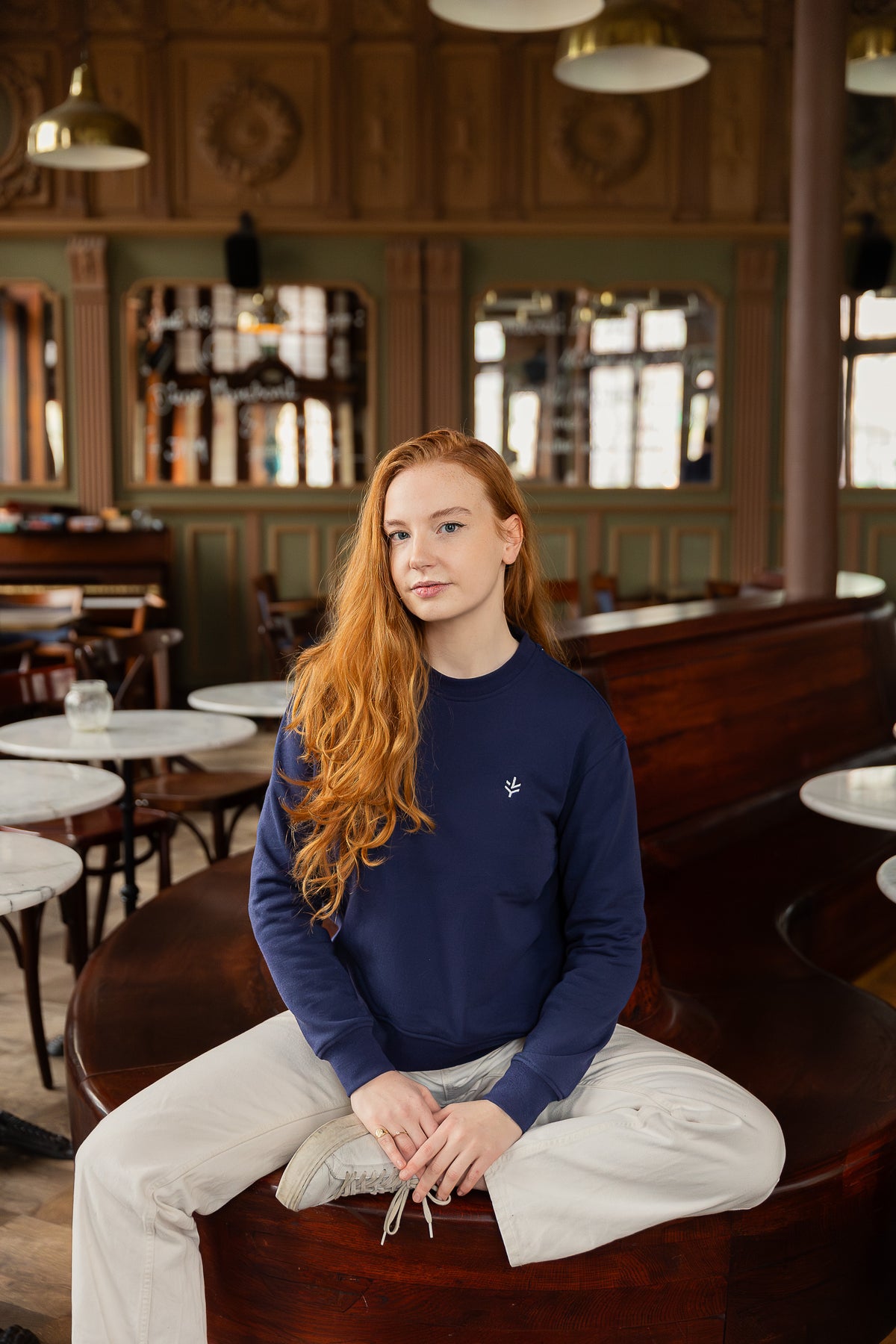 Sweatshirt Femme bleu matière 100% recyclée