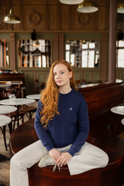 Sweatshirt Femme bleu matière 100% recyclée
