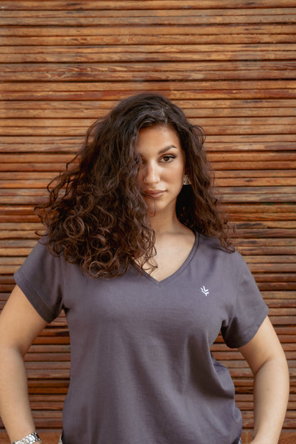 T-shirt femme col en V féminin