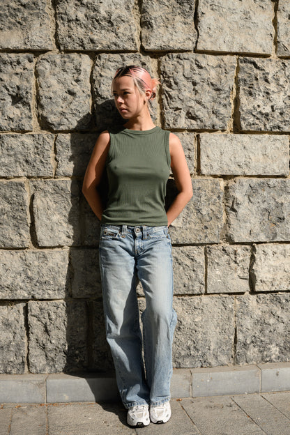 Top Femme textile côtelé confortable